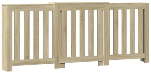 vidaXL Heizkörperverkleidung, Heizungsverkleidung Modernes Latten-Design, Heizkörperabdeckung für Wohnzimmer, Heizungsabdeckung, Sonoma-Eiche 205x21,5x83,5cm Holzwerkstoff
