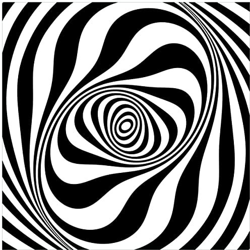 Wallario Glasbild Optische Täuschung - Zebra Muster - schwarz weiß - 55 x 55 cm Wandbilder Glas in Premium-Qualität: Brillante Farben, freischwebende Optik