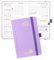 POPRUN Taschenkalender 2025 2026 Klein Hardcover, ca. A6 (16 x 10,5 cm) - Kalender 2025 2026 Klein (Aug.2025-Dez.2026) - Wochenplaner 1 Woche 2 Seite mit Innentasche - Violett