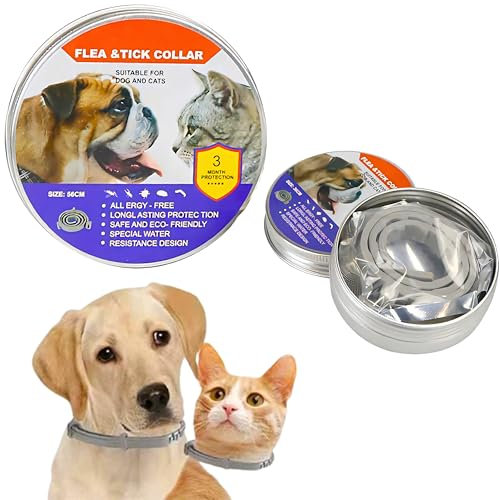 SGM 3x Flea and Tick Collar for Large Dogs | 3-Month Full-Body Protection | Natural Ingredients | Adjustable for Comfort and Security - HS73109 (56cm)