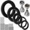 Ersatz Dichtungen Komplett Set, 125 Stück, für G 1/2 - 3/4 - 1 Systeme, kompatibel mit Gardena 21, 26,5, 33,3 mm Hahnverbinder, Gummi, Ø 16 x 11, 22,3 x 17, 19 x 11, 24 x 16, 30 x 20 mm Dichtringe