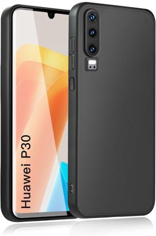 wsiiroon Handyhülle für Huawei p30 Hülle, Upgraded Kameraschutz, Stoßfest Kratzfest, Anti-Fingerabdruck, Anti-Rutsch Fallschutz Schutzhülle, Unterstützt kabelloses Laden für Huawei p30 Case (Schwarz)