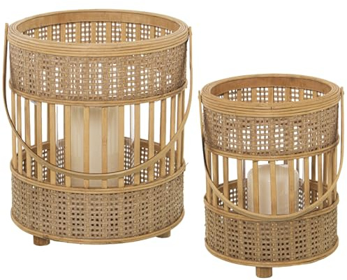 SET 2 FAROLES BAMBU NATURAL_°27X32CM+°20X27CM