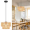 FORCOSO Rattan Pendelleuchte - Boho Style Hängelampe E27 Vintage Rattan Lampe Ø32cm Geflochten Hängeleuchte Deckenlampe für Esstisch Wohnzimmer Schlafzimmer Küche - Braun