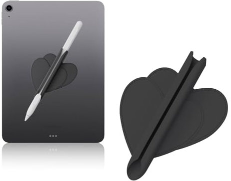 Silicone Pencil Holder Sleeve,Compatible with Apple Pencil (USB-C) Apple 1st/ 2nd Generation,and Some Other Stylus,Strong Adhesive Sticky Attached to iPad Case for Stylus Pens (black)