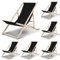 Ollewiellan 6er Set Liegestuhl Klappbar Holz schwarz Strandstuhl Holz,Gartenliege Holz bis 120kg,Verstellbar Sonnenliege Holz wetterfest Holzklappstuhl Strandliege für Patio Balkon Strand