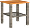 Myheimly Gartentisch, Esstisch für Garten Terrasse, Terrassentisch mit Holzplatte Stahlrahmen, Gartenmöbel Tisch Grau 40x40x42 cm Poly Rattan Akazienholz