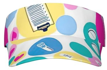 Cute Nurse Print Sports Sun Visor Sunscreen Visor Cap Empty Top Baseball Sun Cap for Men Women Black