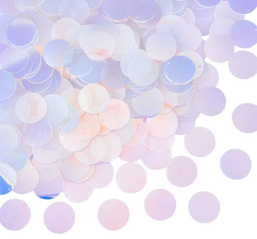 AHANDMAKER 360 Stück Flache Runde Pailletten. 29mm Lose PVC Pailletten Schillernde Transparente Pailletten Zum Basteln Nähen Sticken Applikationen Und Verzierungen Für Kleidung.
