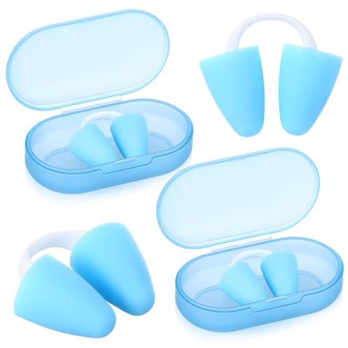 2 Stück Schwimmen Nasenstöpsels, Schwimmen Nasenstöpsels für Erwachsen, Silikon Nasenstöpsel, Wiederverwendbare, Mit Aufbewahrungsbox, für Erwachsene Tauchen Training Wassersport, Blau