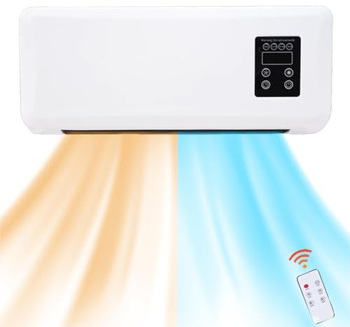 Gihioue Climatiseur Portable, Petit Climatiseur Mural Climatiseur, Climatiseur Portable Sans Conduit, Refroidisseur D'Air Par Evaporation,Humidificateur Avec Télécommande Pour Chambre, Maison, Bureau