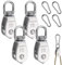 4 Stück Seilrolle Umlenkrolle Edelstahl & 4 Stück Karabiner Edelstahl M4, Seilrolle Umlenkrolle 15mm, 360° Umlenkrollen für Seile, Tragkraft 35Kg, zur Traktion von Drahtseilen und Nylonseilen