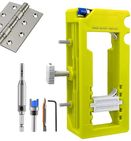 Shitafe Hinge Jig, Door Hinge Installation Mortiser, Adjustable Mortise Jig for 3 to 5 Inch Length Cabinet Shower Garage Exterior Interior