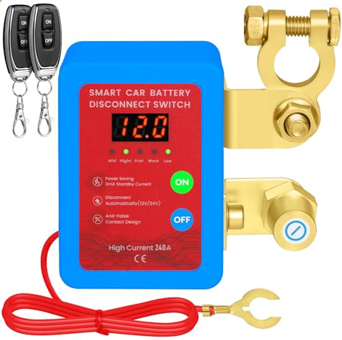 Anosuwa Disjoncteur de Batterie Télécommandé 12V 240A avec Affichage LED