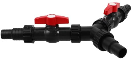 TOYANDONA Aquarium Wasserverteiler Y-verteiler mit Absperrventil Leiser Teichschlauch Anschluss Langlebiger Kunststoff Schlauchadapter für Pumpensteuerung im Garten und Fischbecken