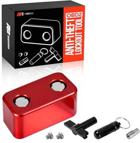 OBD2 Port Lock, Anti-Theft OBD Port Protector for Cars, Trucks and SUVs, OBD-II Connector Security Blocker (Red)