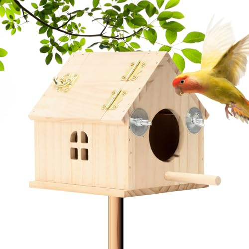 Vogelhaus,Holz Tierbedarf | Outdoor-Vogel Bruthaus,Für Nymphensittich Conure Agapornis Kanarienvogel Voliere Garten Outdoor Balkon Terrasse