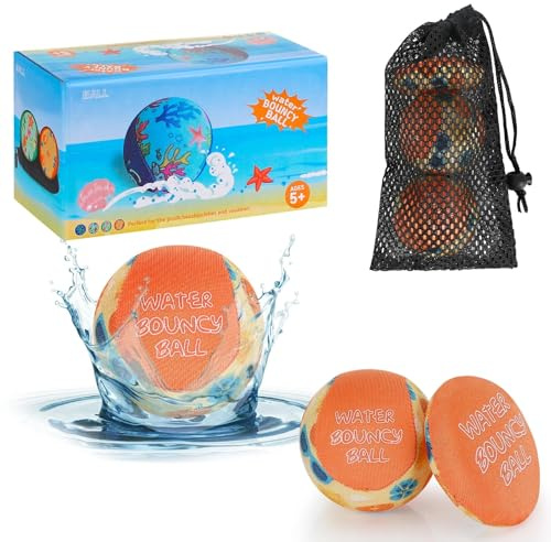 Freyeeti Wasser Sprungball, 3 Stück Wasserball Bouncing Ball für Kinder und Erwachsene, Wiederverwendbarer Wasserfestes Strandspielzeug, Ø55mm, für Schwimmbad Strand und Meer