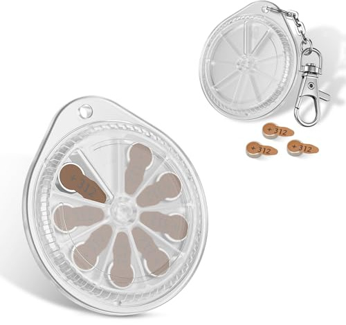 Kiorafoto Boîtier pour Piles de Taille 312, boîtier Portable et Fin pour Aides auditives, pouvant contenir 8 Piles de Taille 312 A312 P312 312A PR41 P13 P10 LR41 (Piles Non incluses)-Transparent