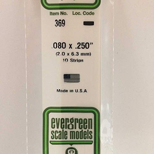 evergreen 369 Vierkantprofile, 600 x 2,0 x 6,4 mm, 10 Stück