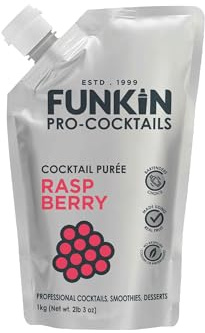 Funkin Pro Raspberry Puree for Cocktails, Cooking & Baking, Real Fruit Cocktail Ingredients, 1kg Mixer
