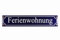 Strassenschild Ferienwohnung 40x8 cm Emailleschild wetterfest Zimmervermietung Pension