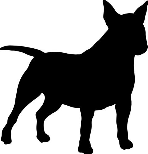 teddyfamily Miniatur Bullterrier - Hundeaufkleber - Farbe und Umrandung oder Text wählbar - Dog Sticker