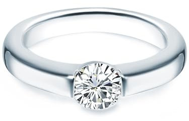 Trilani Damen-Ring/Verlobungsring/Spannring Sterling Silber rhodiniert Zirkonia weiß