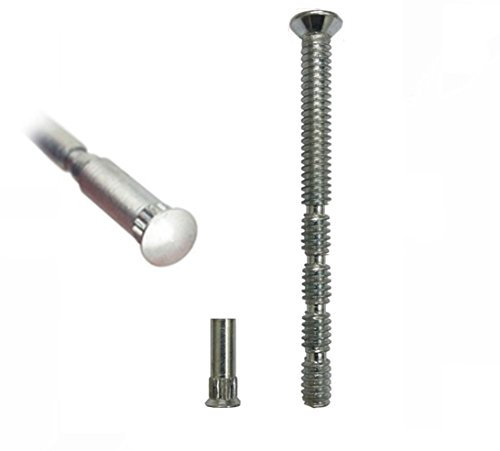 M5 x 90mm Chrome Door Handle Pozi Screws with Security Bolt Carriage Sleeve Male to Female Connecting Screws for Door Handle, Knobs Es-cutcheons and Others (Pack of 2)