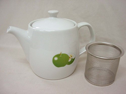 ACEITERA TETERA CON FILTRO INFUSION 700ML PORCELANA MANZANA VERDE