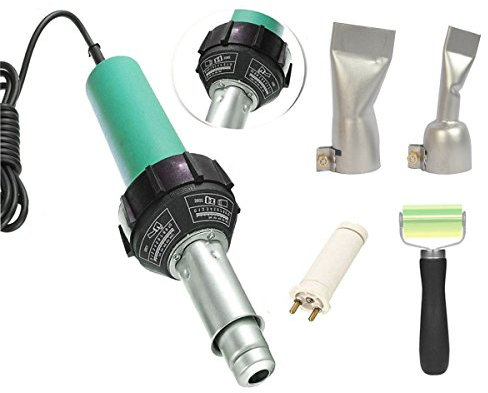 Beyondlife 1600W Plastic Welder Hot Air Welder Heating Gun PVC Vinyl Rod Welding Hot Gas Pistol Tool Kit with Two Flat Speed Nozzles