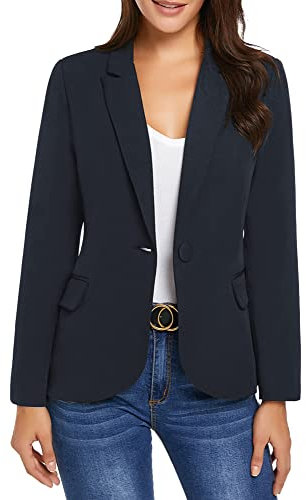 Roskiky Blaze da donna con tasche e bottoni, Blu mare, XL