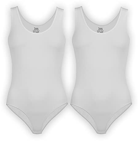 UnsichtBra 2er Set Body Damen Weiß | Komfortträger Damenbodys | Wohlfühl Body Damen Unterwäsche Weiss (2 x Weiss, 2XL-3XL)
