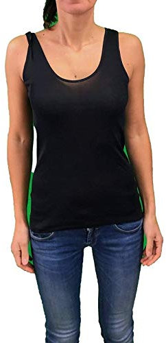 EMMEBIVI Canottiera Spalla Larga Filo di Scozia Tessuto in Italia Art. 13832-4, Nero