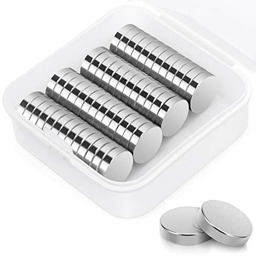 Neodym Magnete Wukong, 50 Stücke 12x3mm mini runde Magnete für Magnettafel super stark Neodym Kühlschrankmagnete für Magnetboard, Pinnwand inkl. Aufbewahrungsbox