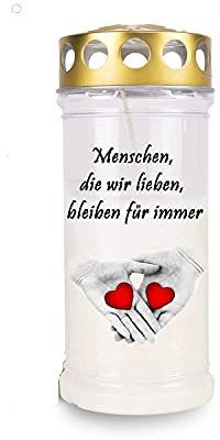 Kimiza Grabkerze, Gedenkkerze, (Hände)- Paraffinwachs mit 30% Ölanteil - Wachsmasse ausreichend für eine Brenndauer von 4 Tagen
