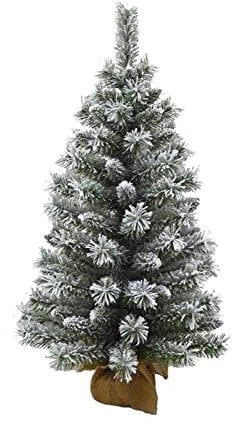 Maury's Albero di Natale Sintetico Juta Verde Innevato 80 cm Decorazione Natalizia