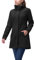33.000ft Veste softshell légère avec capuche imperméable pour femme,Veste fonctionnelle doublée en polaire,Coupe-vent respirant,Manteau long à capuche pour cyclisme, randonnée, plein air, Noir , M