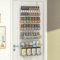 JKsmart Organizador de especias de 6 niveles montado en la pared y sobre la puerta, estantes de especias para cocina, despensa, baño, dos tamaños, gran capacidad, color plateado