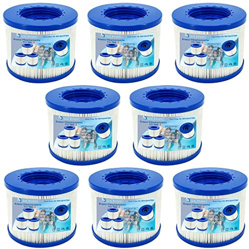 Denkmsd Lot de 8 Filtre de Spa a Visser, Filtre pour Clever Spa, Cartouche Filtre à Vis pour Spa Gonflable Pas De Vis 60mm, Cartouche Filtre pour Spa, Filtre Spa lumix, Compatible pour Cosy Spa