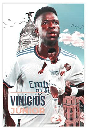 VinIcius Jr Sports Star Art Poster 17 Leinwand Poster Schlafzimmer Dekor Sport Landschaft Büro Raum Dekor Geschenk Unframe:30 x 45 cm