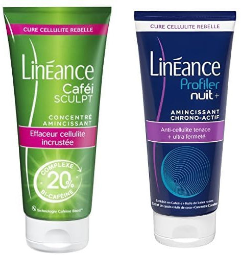 Linéance - Cafei Sculpt - Concentré Amincissant - Anti-Cellulite incrustée - Complexe Bi-Caféine - 180ml & Anti-cellulite tenace + ultra fermeté - Profiler Nuit+ - Le tube de 180 ml