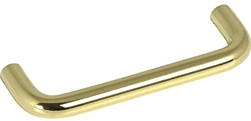 OBF 72 1343 02 Grimme Griff Sulis Möbelgriff, ø 10 mm, Breite 106 mm Schubladengriff Stahl vermessingt, Silber, Lochabstand 96 mm