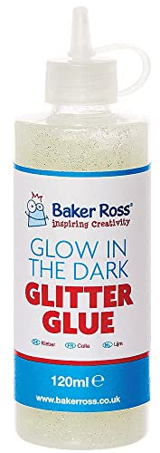 Baker Ross FX132 Colla PVA con Glitter che si Illumina al Buio - Per Flacone, articoli per hobbistica