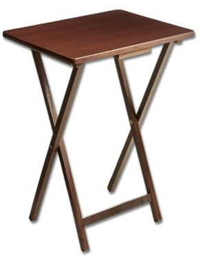 SEDLAV (2-Pack Folding TV Tray Table Set in Walnut 19 x 15 x 26 inch