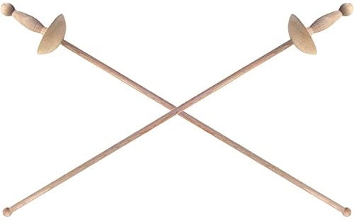 BestSaller 1123 Glocken Degen mit gedrechseltem Griff, Holz Buche 75 cm, geölt, Natur (2 Stück)
