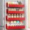 Vetacsion 4 Pack Moveable Fridge Magnetic Spice Racks,Metal Red