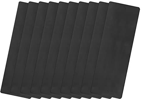 QUARKZMAN 10 Stück Leere Metall Karten 80x30x0.5mm, Schwarz Metallkarte Aluminium Platte mit 2 Loch 3mm Durchmesser für Klingelschild Visitenkarten Namensschilder Briefkasten Türschilder