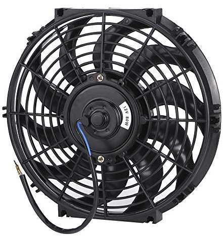 12 Inches Universal Slim Radiator Cooling Fan Thermo Assembly Kit High Performance Electric Radiator 12V 80W Mount Kit