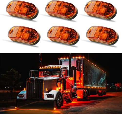 DREAMIZER Auto Seitenleuchten, Universelle 12V-30V Seitenmarkierungsleuchte, 6pcs Auto Seitenleuchten Lampen Indikatoren der Position für LKW Anhänger Van Caravan Lorry Camper Pickups Bus Boot, 6000k